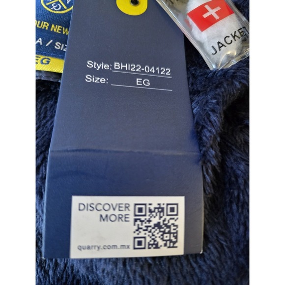Quarry Jeans Thermic Jacket Men's XL EG Navy Puffer Faux Fur Lined Winter NWT - Picture 13 of 13